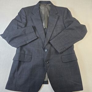 Vintage Andhurst Jacket Mens 42L Blue Plaid Window Pane Tweed Blazer Coat USA